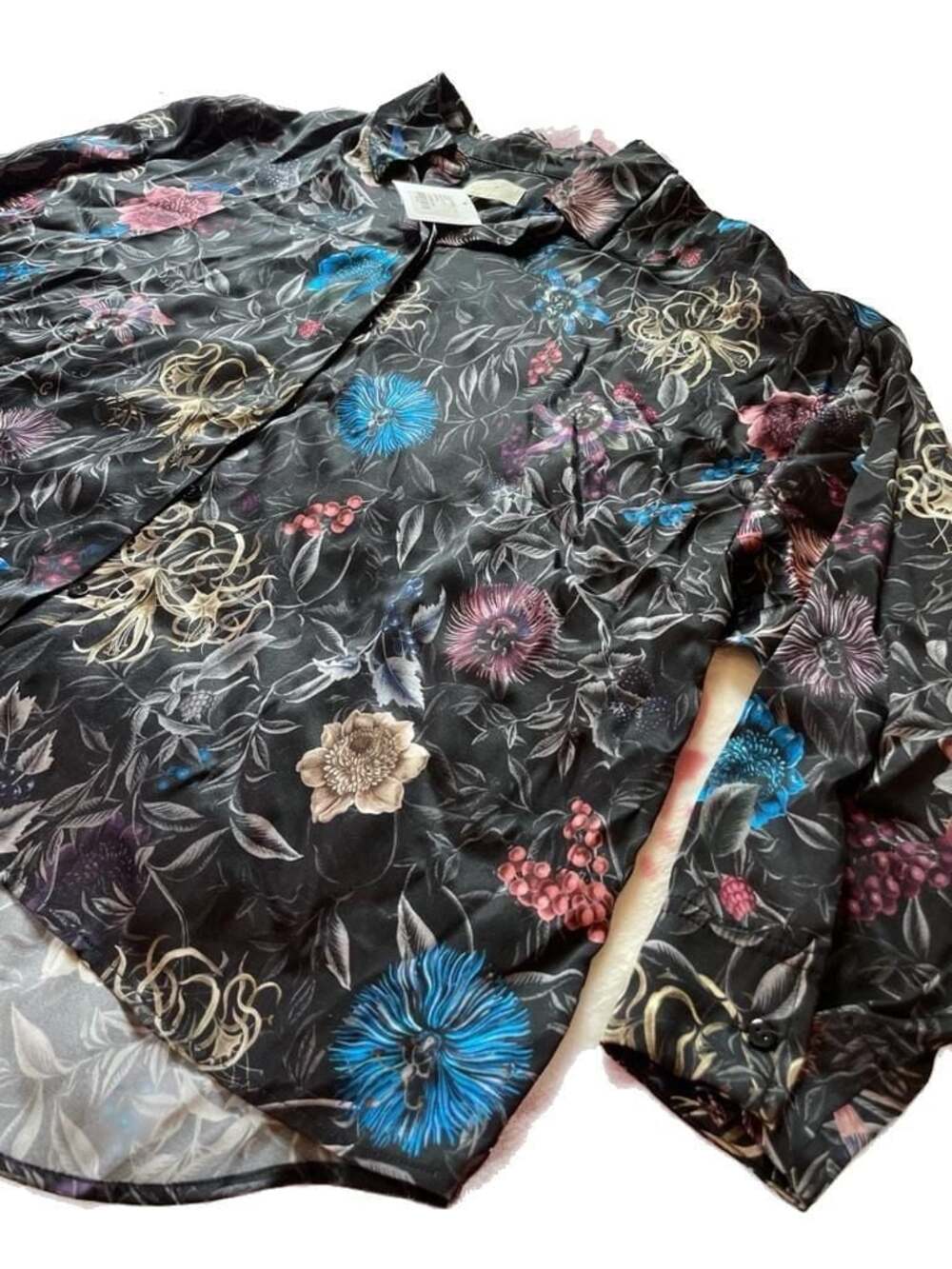 Momoni Aita Floral Silk Blend Button Down Shirt Size 40